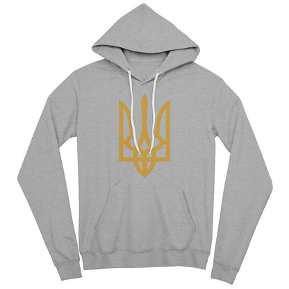 Tryzub (Gold) - Athletic Heather Bella + Canvas 3719 Unisex Pullover Hoodie