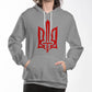 Stylized Tryzub (Red) - Athletic Heather Bella + Canvas 3719 Unisex Pullover Hoodie