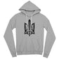 Stylized Tryzub (Black) - Athletic Heather Bella + Canvas 3719 Unisex Pullover Hoodie