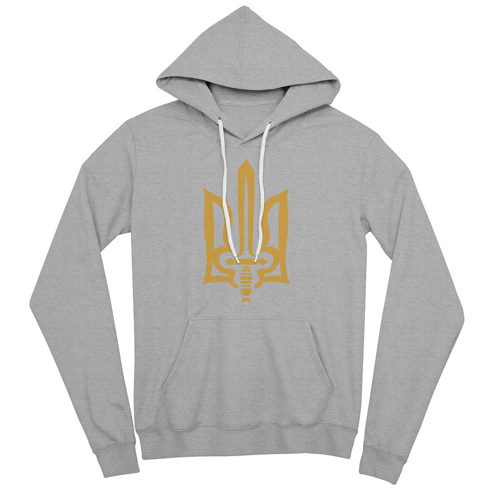 Stylized Tryzub - Athletic Heather Bella + Canvas 3719 Unisex Pullover Hoodie