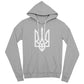 Tryzub (White) - Athletic Heather Bella + Canvas 3719 Unisex Pullover Hoodie
