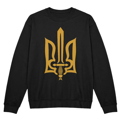 Stylized Tryzub - Black Bella + Canvas 3945 Unisex Crewneck Sweatshirt