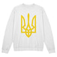 Tryzub (Yellow) - White Bella + Canvas 3945 Unisex Crewneck Sweatshirt