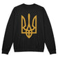 Tryzub (Gold) - Black Bella + Canvas 3945 Unisex Crewneck Sweatshirt