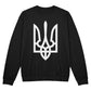 Tryzub (White) - Black Bella + Canvas 3945 Unisex Crewneck Sweatshirt