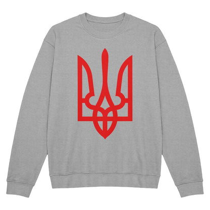 Tryzub (Red) - Athletic Heather Bella + Canvas 3945 Unisex Crewneck Sweatshirt