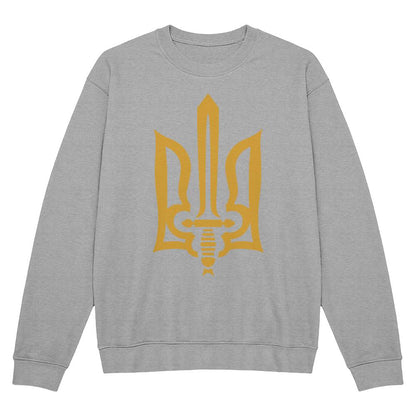 Stylized Tryzub - Athletic Heather Bella + Canvas 3945 Unisex Crewneck Sweatshirt
