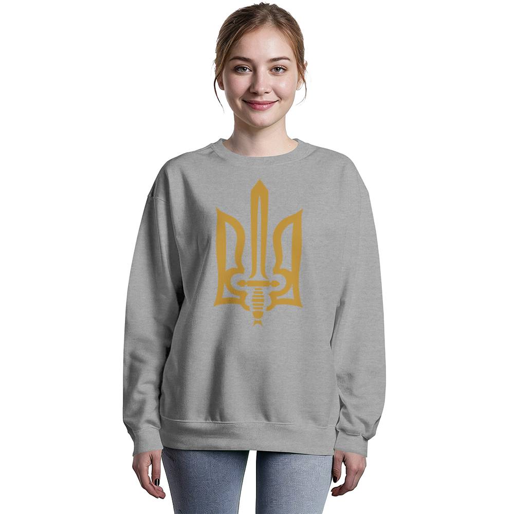 Stylized Tryzub - Athletic Heather Bella + Canvas 3945 Unisex Crewneck Sweatshirt