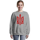Stylized Tryzub (Red) - Athletic Heather Bella + Canvas 3945 Unisex Crewneck Sweatshirt