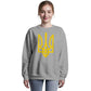 Tryzub (Yellow) - Athletic Heather Bella + Canvas 3945 Unisex Crewneck Sweatshirt