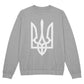 Tryzub (White) - Athletic Heather Bella + Canvas 3945 Unisex Crewneck Sweatshirt