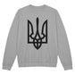 Tryzub (Black) - Athletic Heather Bella + Canvas 3945 Unisex Crewneck Sweatshirt