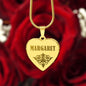 Margaret - 18k Gold Finished Engraved Heart Pendant Necklace