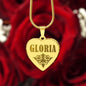 Gloria - 18k Gold Finished Engraved Heart Pendant Necklace