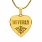 Beverly - 18k Gold Finished Engraved Heart Pendant Necklace