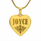 Joyce - 18k Gold Finished Engraved Heart Pendant Necklace