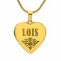 Lois - 18k Gold Finished Engraved Heart Pendant Necklace