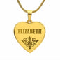 Elizabeth - 18k Gold Finished Engraved Heart Pendant Necklace