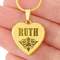 Ruth - 18k Gold Finished Engraved Heart Pendant Necklace