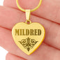 Mildred - 18k Gold Finished Engraved Heart Pendant Necklace