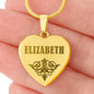 Elizabeth - 18k Gold Finished Engraved Heart Pendant Necklace