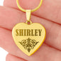 Shirley - 18k Gold Finished Engraved Heart Pendant Necklace
