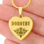 Dorothy - 18k Gold Finished Engraved Heart Pendant Necklace