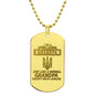 Ukrainian Grandpa - 18k Gold Finished Engraved Dog Tag Necklace