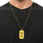Ukrainian Grandpa - 18k Gold Finished Engraved Dog Tag Necklace