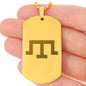Tamga of Crimean Tatar Giray Dynasty - 18k Gold Finished Engraved Dog Tag Necklace