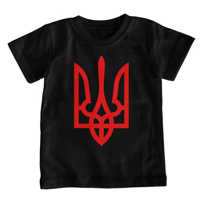 Tryzub (Red) - Black Bella + Canvas 3001Y Unisex Youth T-Shirt