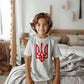 Tryzub (Red) - White Bella + Canvas 3001Y Unisex Youth T-Shirt