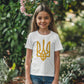 Tryzub (Gold) - White Bella + Canvas 3001Y Unisex Youth T-Shirt