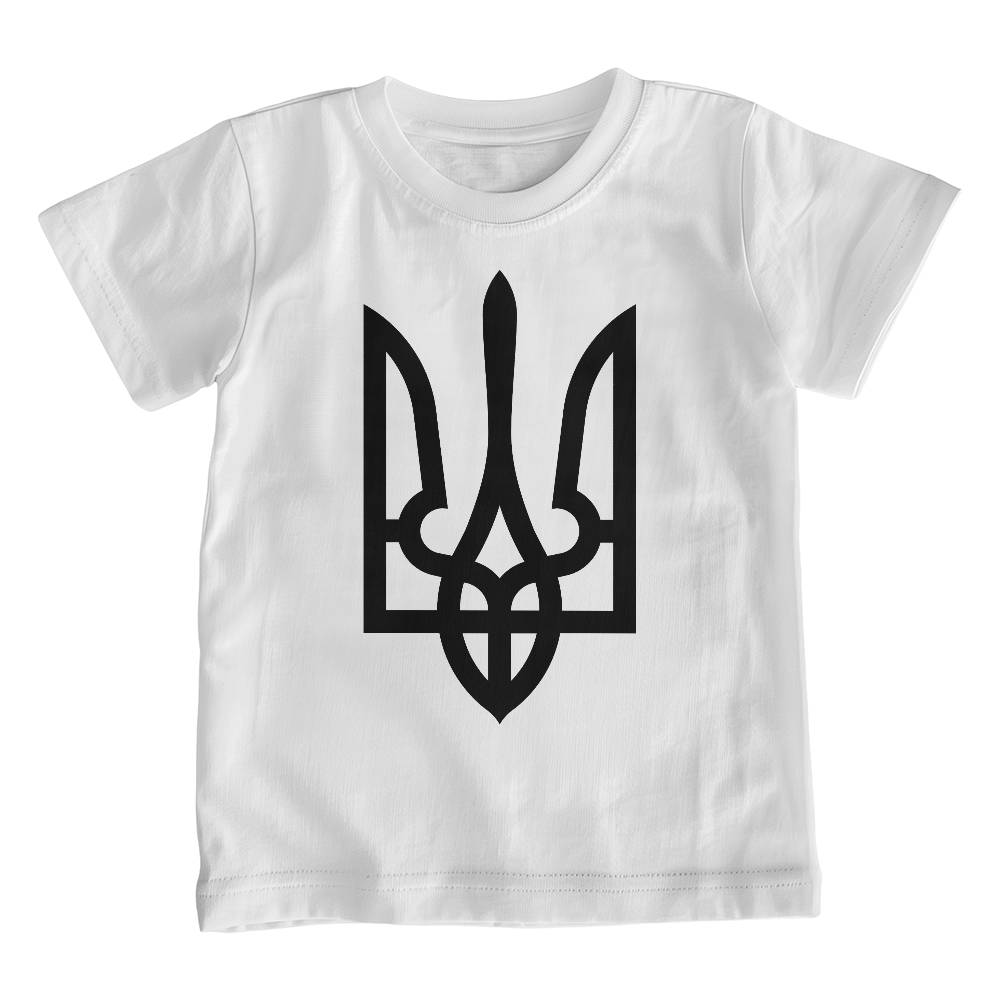 Tryzub (Black) - White Bella + Canvas 3001Y Unisex Youth T-Shirt