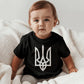 Tryzub (White) - Black Bella + Canvas 3001B Baby Jersey Tee