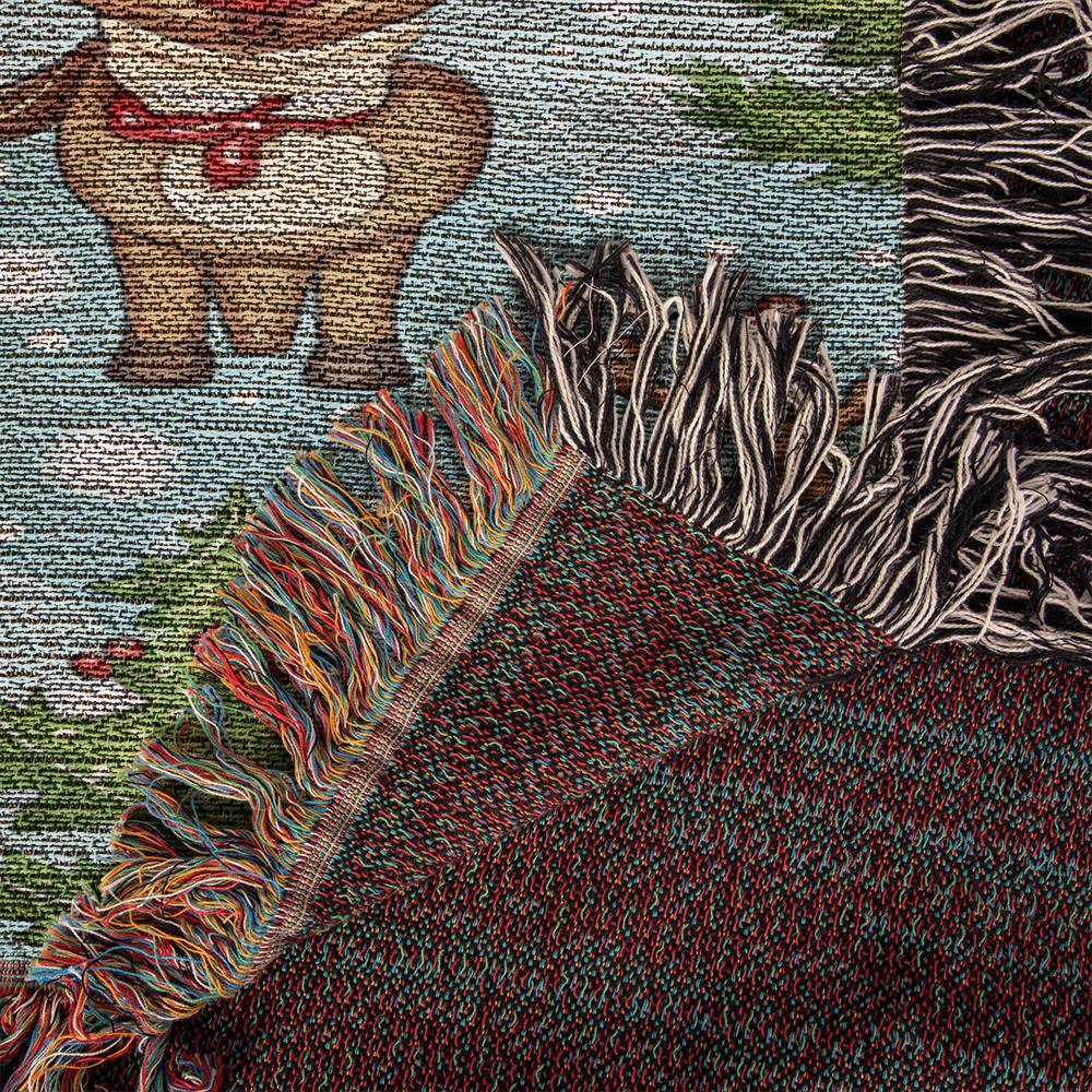 Funny Christmas Reindeer Pattern 08 - 50" x 60" Heirloom Woven Blanket