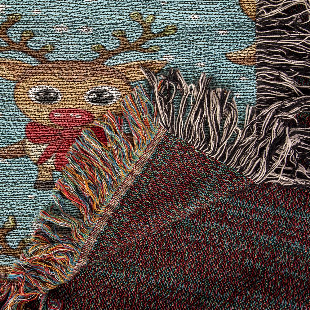 Funny Christmas Reindeer Pattern 05 - 50" x 60" Heirloom Woven Blanket