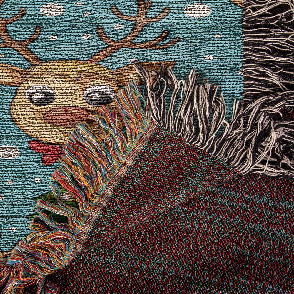 Funny Christmas Reindeer Pattern 11 - 50" x 60" Heirloom Woven Blanket