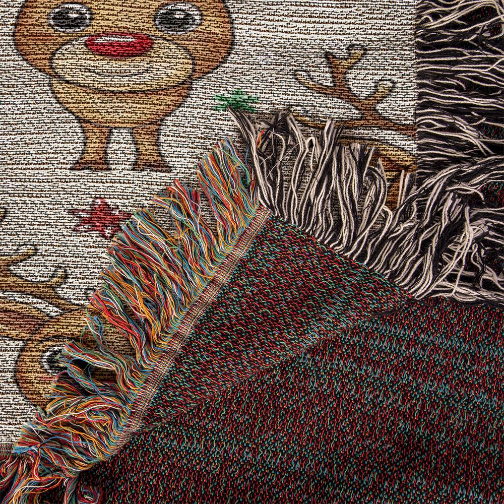 Funny Christmas Reindeer Pattern 09 - 50" x 60" Heirloom Woven Blanket