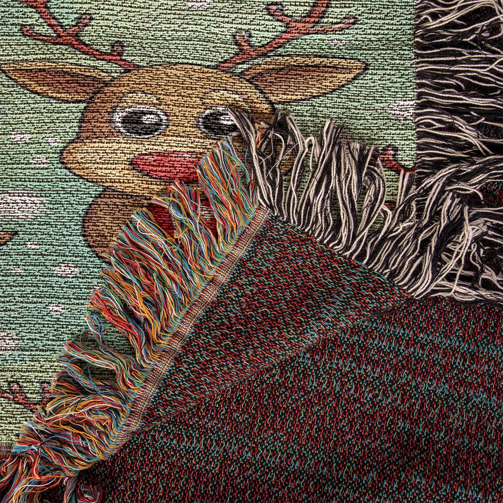 Funny Christmas Reindeer Pattern 10 - 50" x 60" Heirloom Woven Blanket