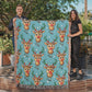 Funny Christmas Reindeer Pattern 02 - 50" x 60" Heirloom Woven Blanket