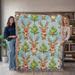 Funny Christmas Reindeer Pattern 08 - 50" x 60" Heirloom Woven Blanket