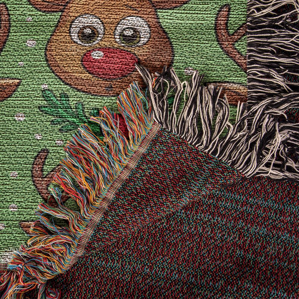 Funny Christmas Reindeer Pattern 01 - 60" x 50" Heirloom Woven Blanket
