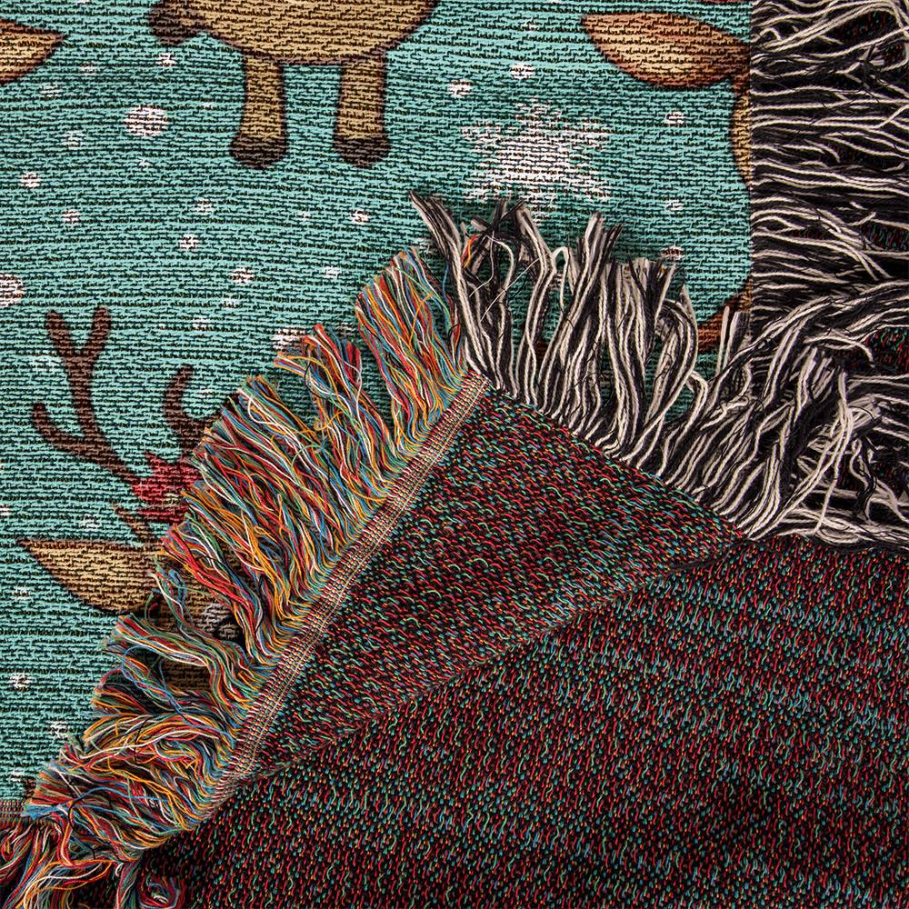 Funny Christmas Reindeer Pattern 06 - 60" x 50" Heirloom Woven Blanket