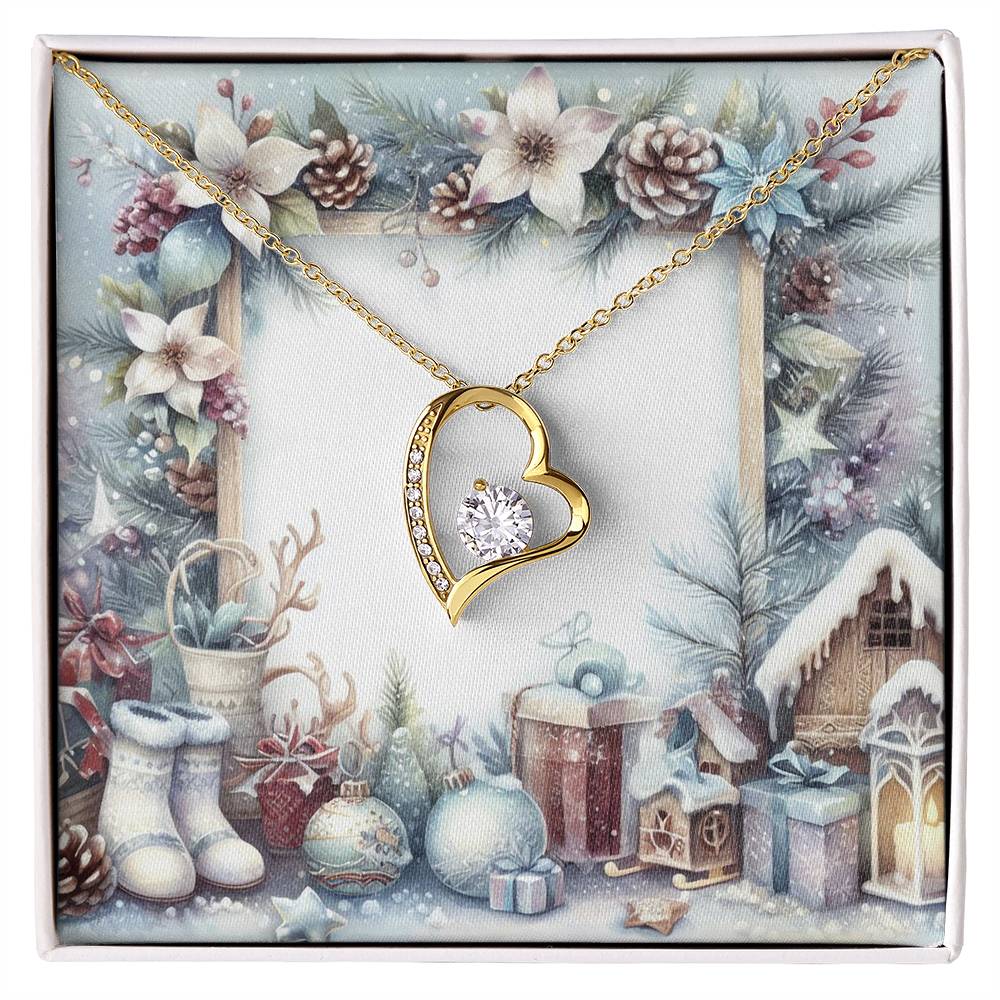 Christmas Background 074 - 18k Yellow Gold Finish Forever Love Necklace