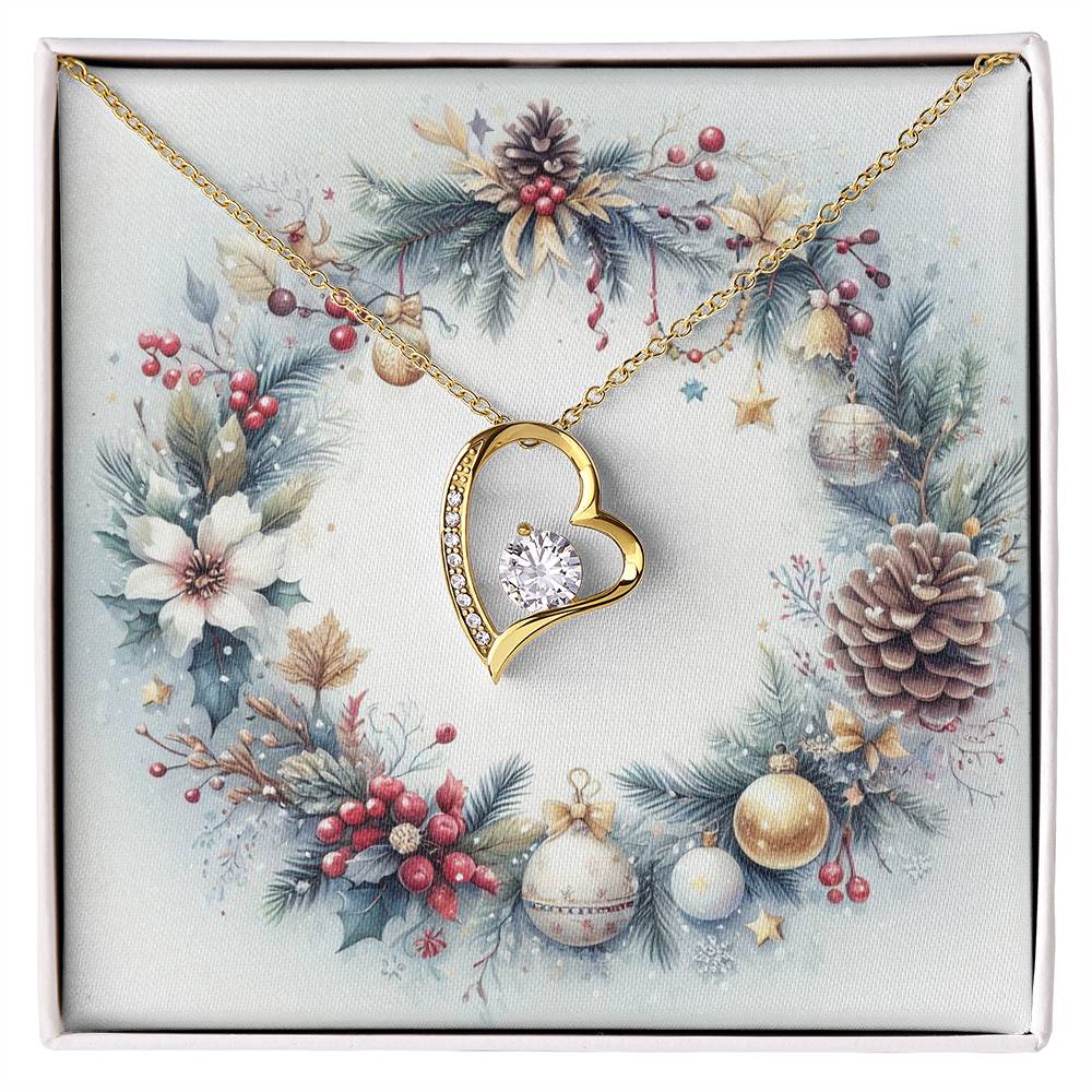 Christmas Background 075 - 18k Yellow Gold Finish Forever Love Necklace