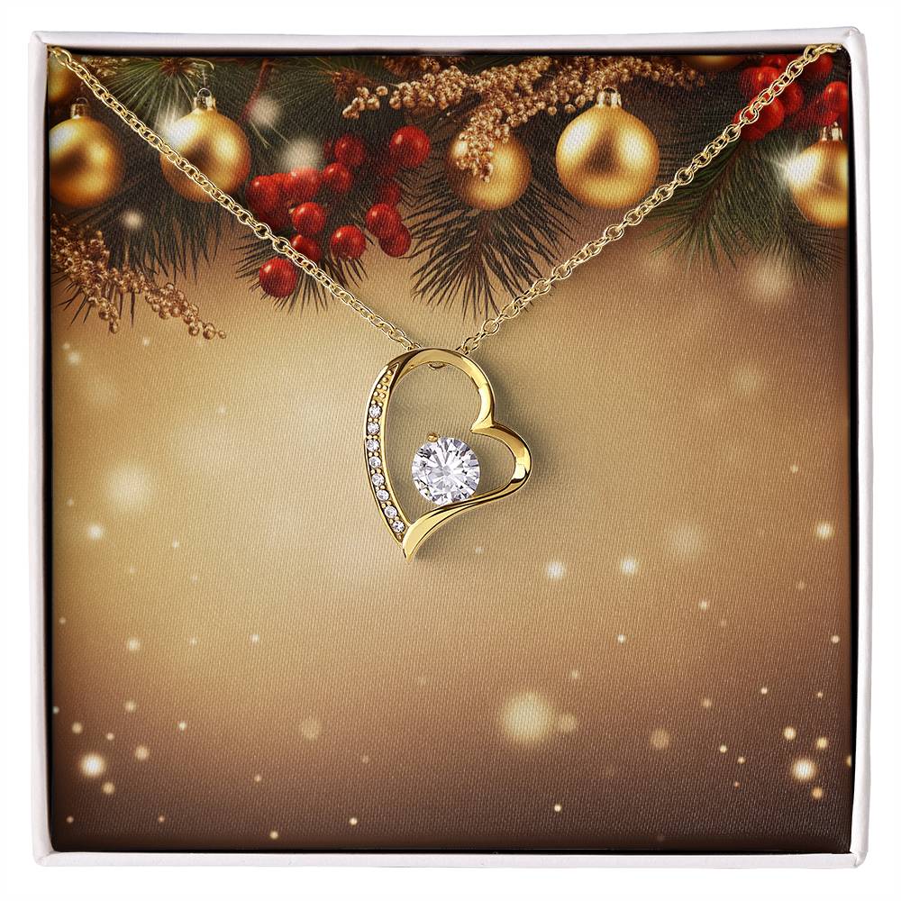 Christmas Background 014 - 18k Yellow Gold Finish Forever Love Necklace