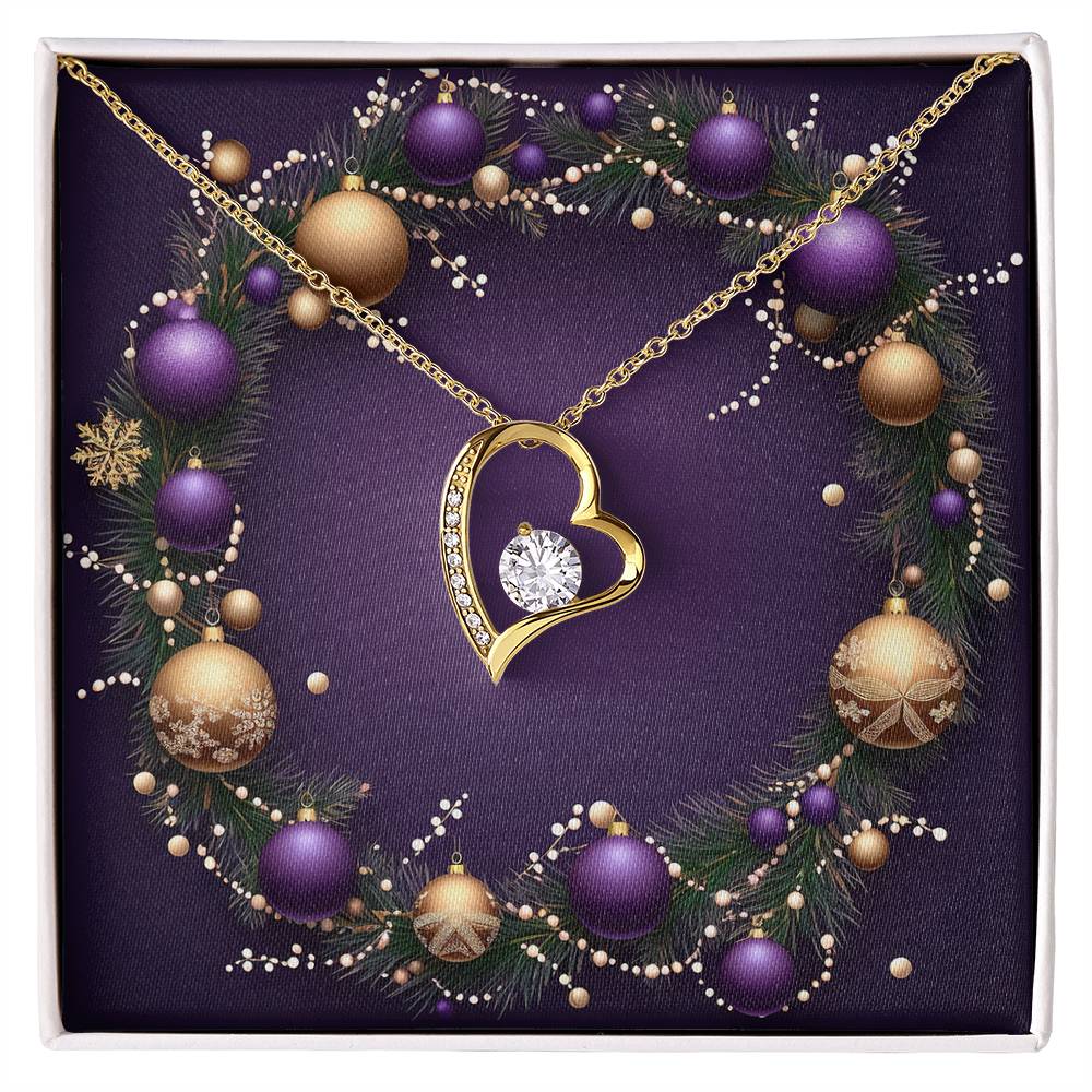 Christmas Background 023 - 18k Yellow Gold Finish Forever Love Necklace
