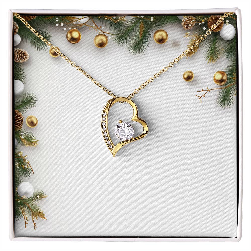 Christmas Background 004 - 18k Yellow Gold Finish Forever Love Necklace