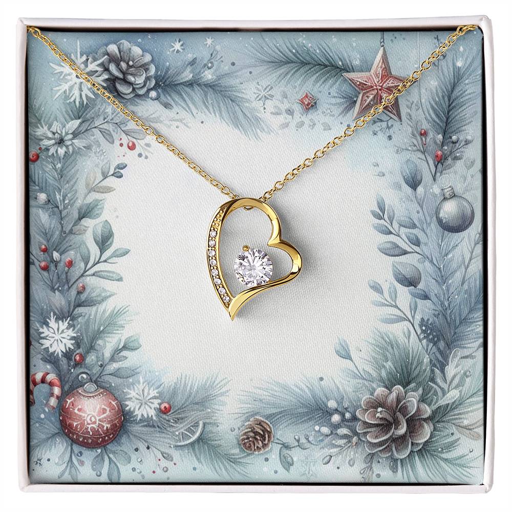 Christmas Background 073 - 18k Yellow Gold Finish Forever Love Necklace